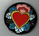 Mexican Tile - Heart with Blue Leaf