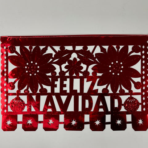Metallic Mylar Christmas Banner – Medium - Mexican Sugar Skull