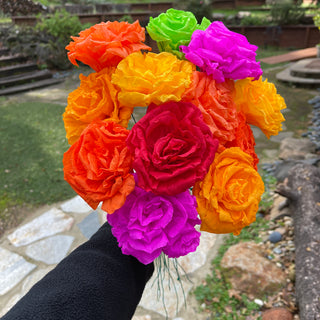 Mexican Crepe Paper Tissue Flowers - Set of 10 - My Mercado