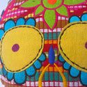 Sugar Skull Striped Embroidered Pillow