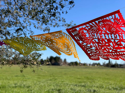 Large Romantic Papel Picado Banner