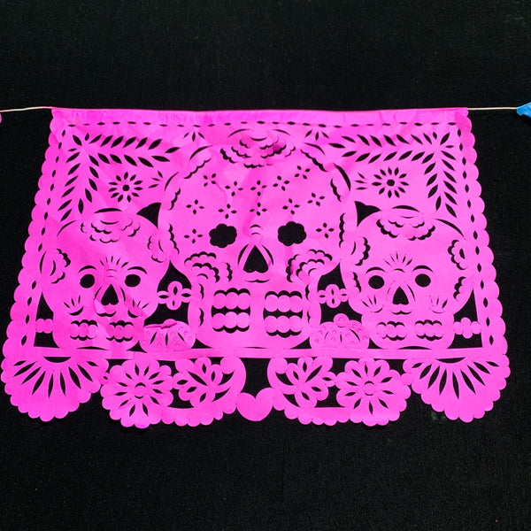 Hand Cut Paper Day of the Dead Papel Picado Banners - Small - Mexican Sugar Skull