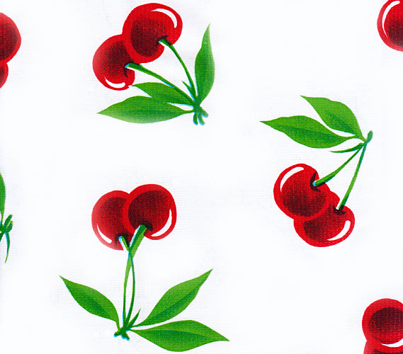 Mexican Oilcloth - Cherries on White