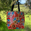 Mexican Oilcloth Market Bag – Floral on Red