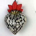 Wood milagro encrusted hearts - medium