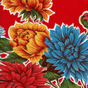 Mexican Oilcloth - Mums on Red