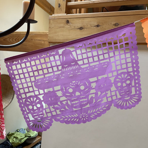 PLASTIC Day of the Dead Papel Picado Banners – Perfect for restaurants or outdoor events!  Large