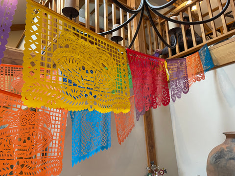 Plastic Day of the Dead Papel Picado Banners – Medium - Mexican Sugar Skull