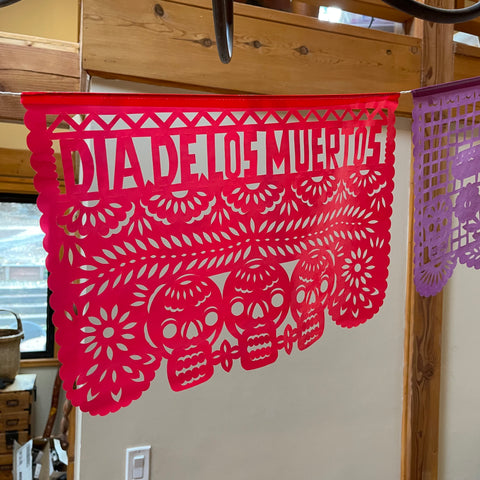 Plastic Day of the Dead Papel Picado Banners – Medium - Mexican Sugar Skull
