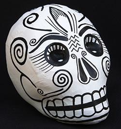 Mini Papier Mâché Black & White Skulls