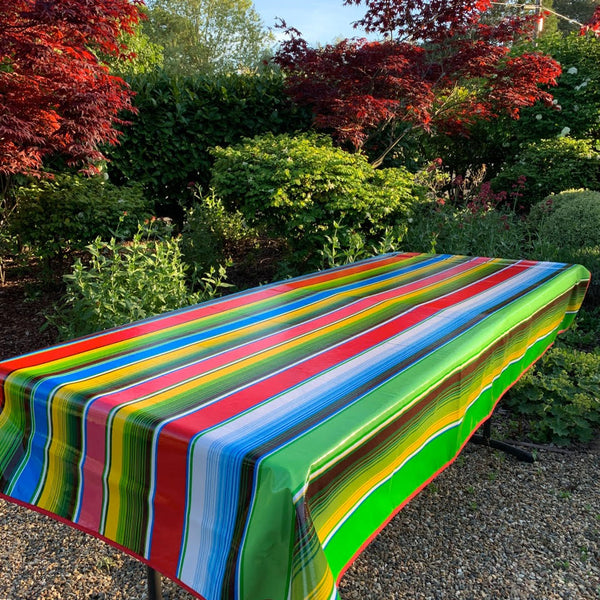 Picnic Table Oilcloth – Saltillo Serape Stripe