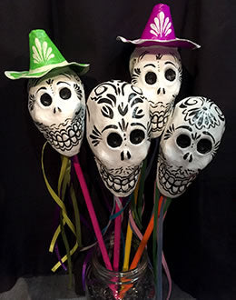 Sombrero Skull Ribbon Rattle