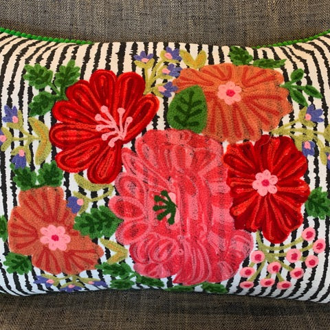 Frida’s Livingroom – Striped Bouquet Pillow