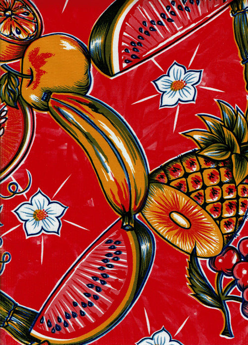 Mexican Oilcloth - Tropic on Red