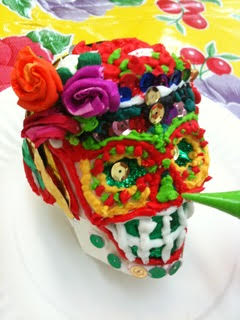 Original Large Sugar Skull mold - 2 piece, back and front of head