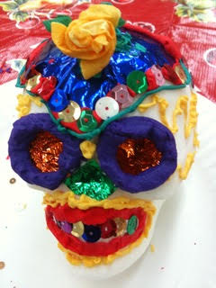 Original Large Sugar Skull mold - 2 piece, back and front of head