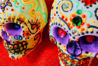 Original Large Sugar Skull mold - 2 piece, back and front of head