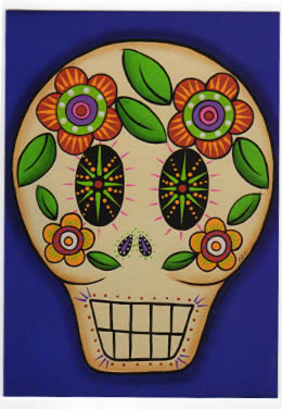 Calaca with Flowers Notecard