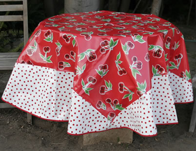 Mexican Oilcloth - Cherries on Red