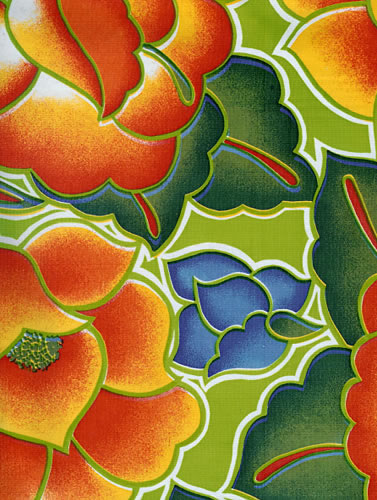 Mexican Oilcloth - Frida on Lime Green (C)