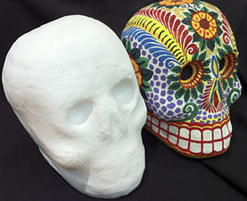 Blank Papier Mache Skull - Child's Head size - 7"H