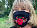 Oaxacan Embroidered Black Mask